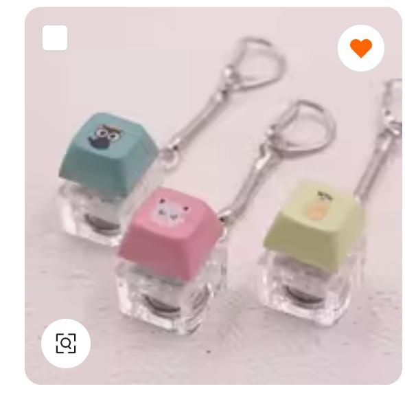 Cute keyboard keycap keychain fidget clickers in pastel colours